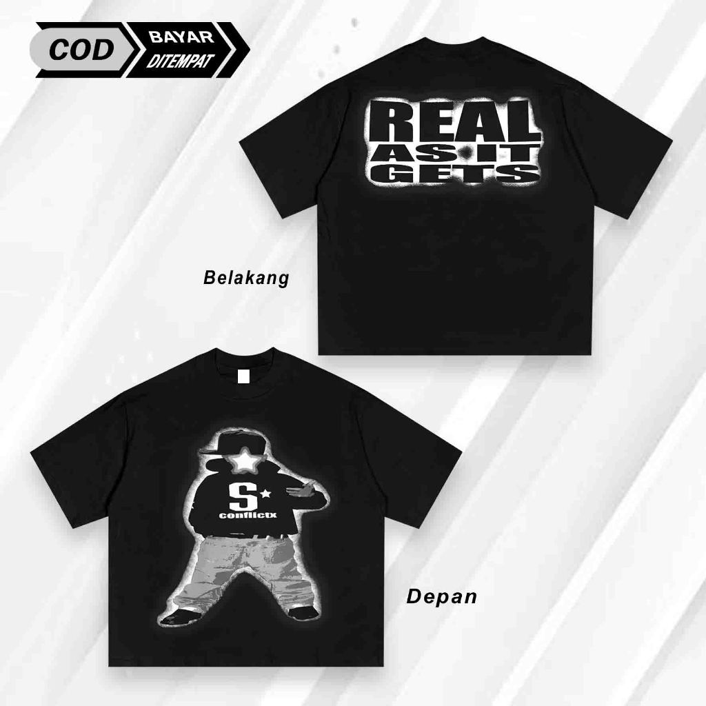 CONFLICT X SBLS T-Shirt Katun Ukuran L Layak Baru allonone.fashion