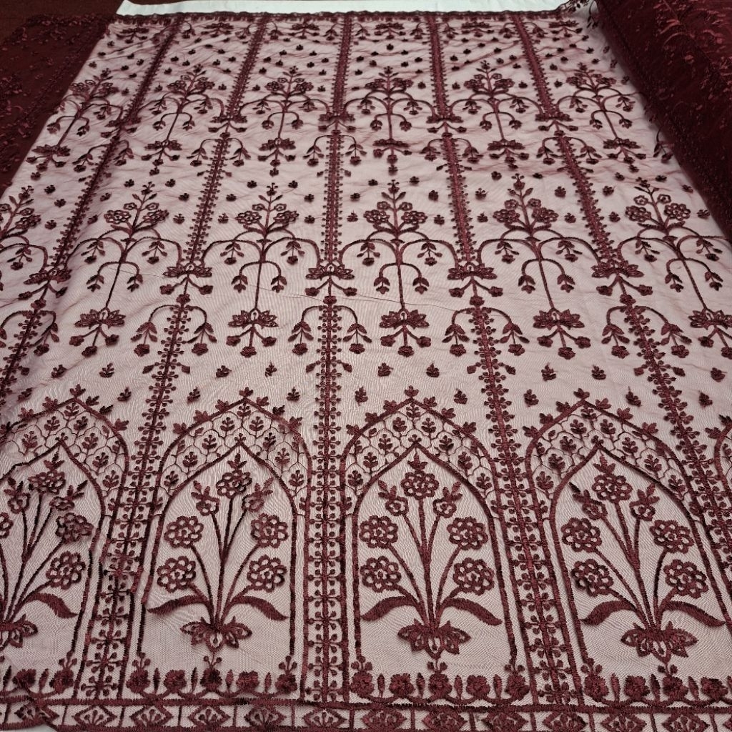 Bahan kain tulle etnikh Sapto motif kotak premium//kain tulle Sapto motif kotak terbaru high quality