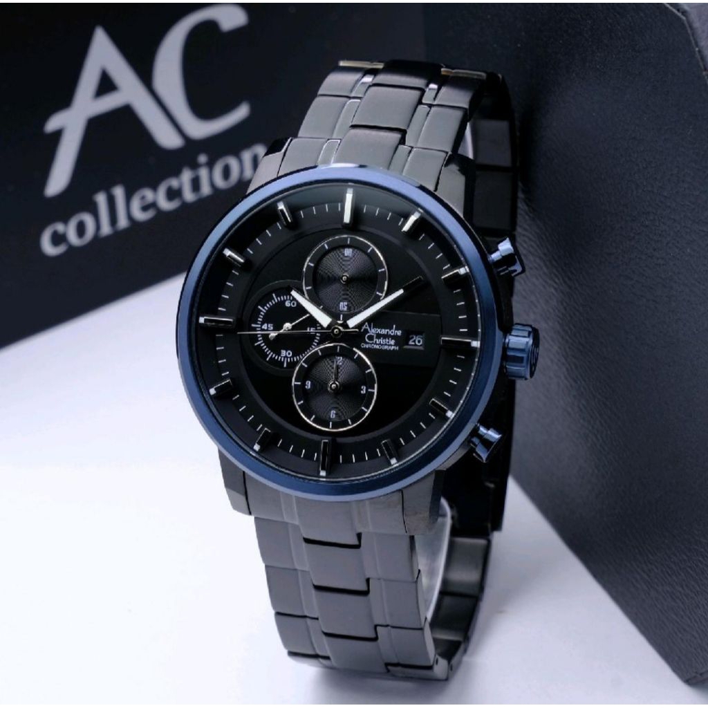 JAM TANGAN PRIA ALEXANDRE CHRISTIE AC 6323 BLACK BLUE ORIGINAL GARANSI RESMI 1TAHUN
