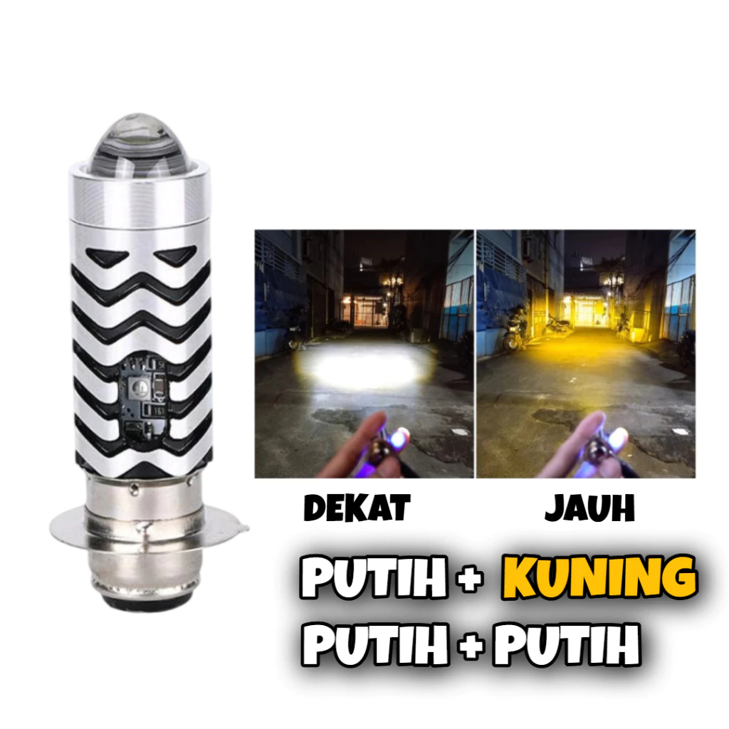 BOHLAM / BOLA LAMPU DEPAN LED LASER DEKAT PUTIH JAUH KUNING BEAT ESP / POP / FI / KARBU - VARIO LAMA