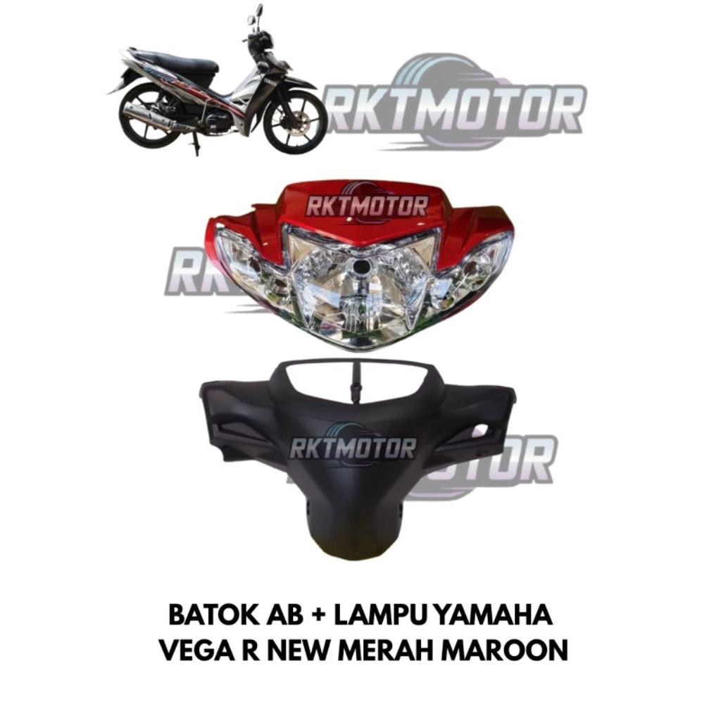 BATOK SET AB+LAMPU YAMAHA VEGA R NEW MERAH MAROON // BATOK AB SET LAMPU VEGA R NEW MAROON