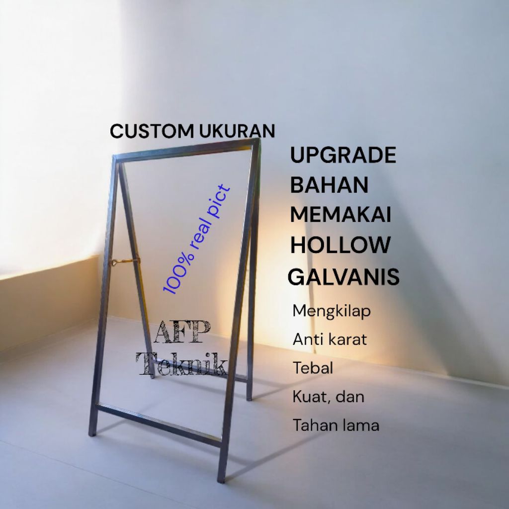 Standing banner lipat hollow galvanis (CUSTOM UKURAN)