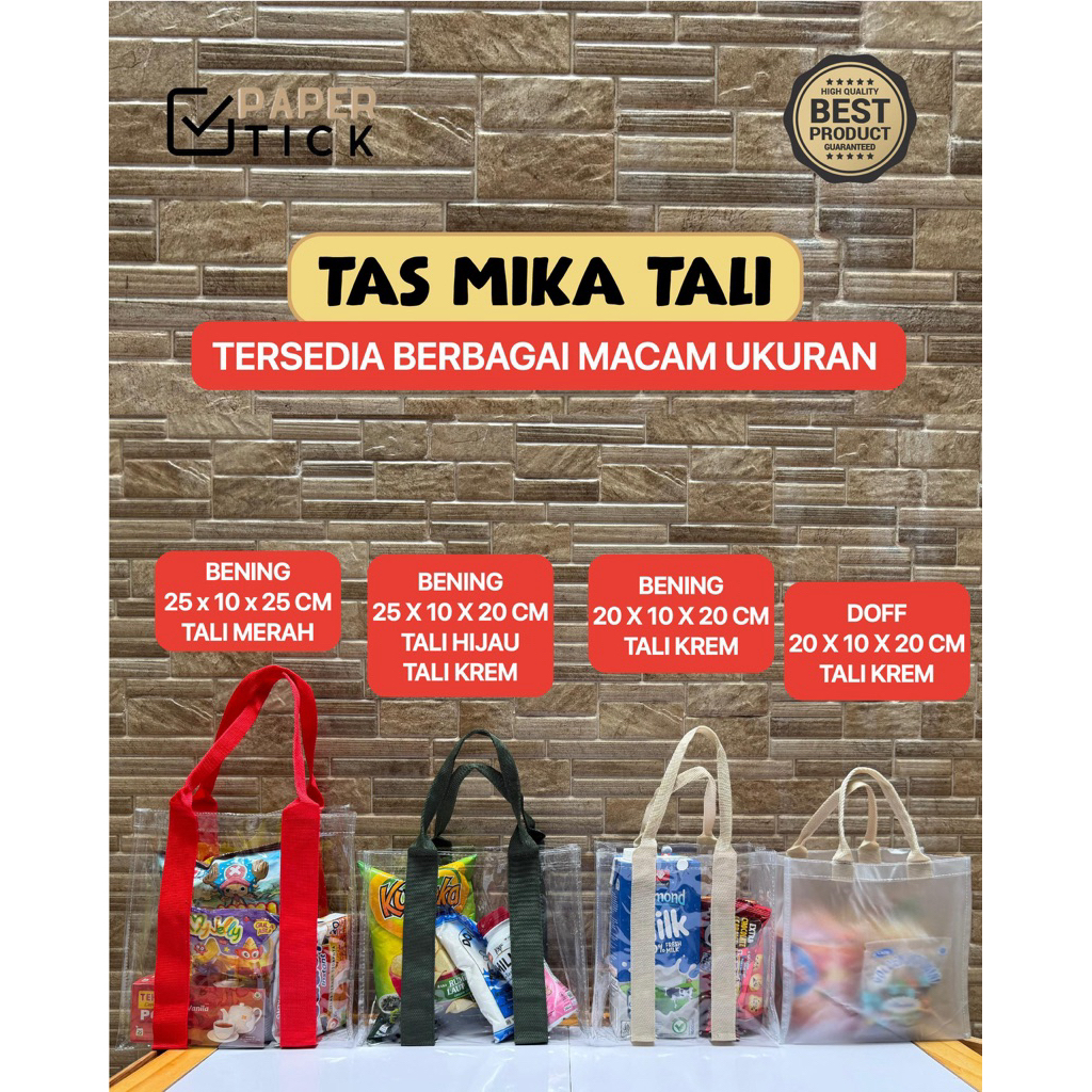 Tas Mika PVC Tebal  / Tas Hampers / Tas Souvenir 25x10x25 / 25x10x20 / 20x10x20 CM