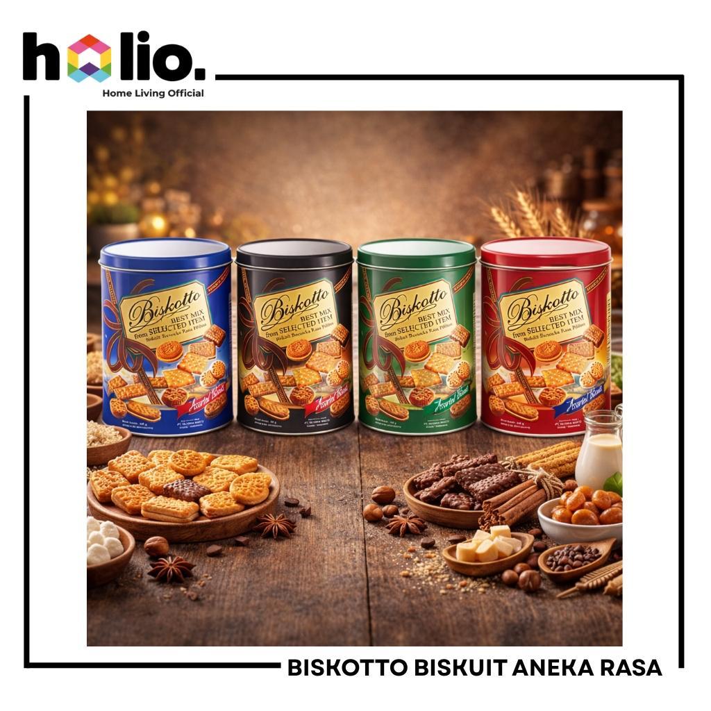 Holio Gloria Biskotto Assorted Biscuits 600gr Per Pcs Biskuit Kaleng Aneka Rasa