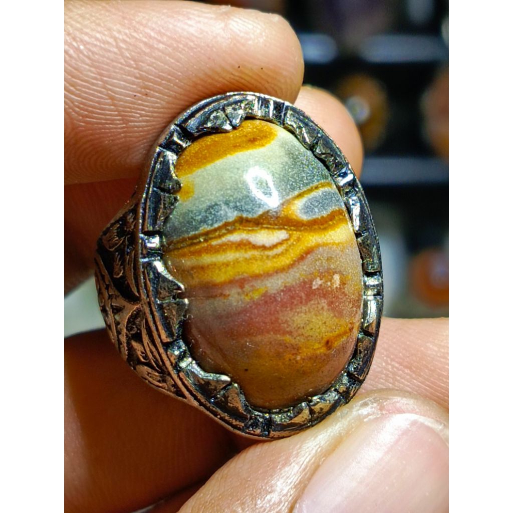 Batu akik Sulaiman daud pemandangan multi colour TopHQ