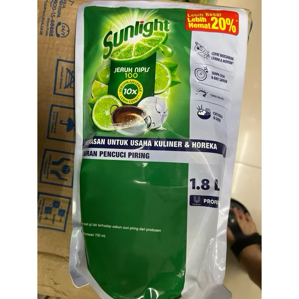 PENCUCI PIRING SUNLIGHT 1.8 L 1 dus isi 6 pcs TOTAL 10.8 LITER