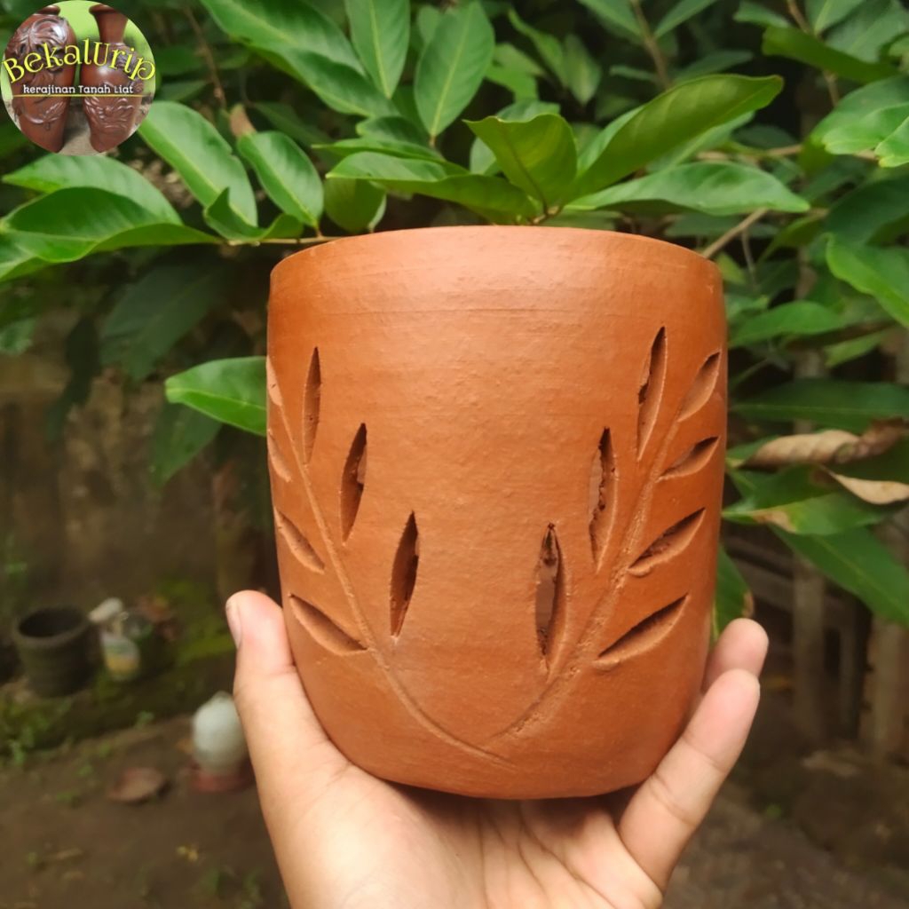 Pot anggrek D13cm gerabah tanah liat