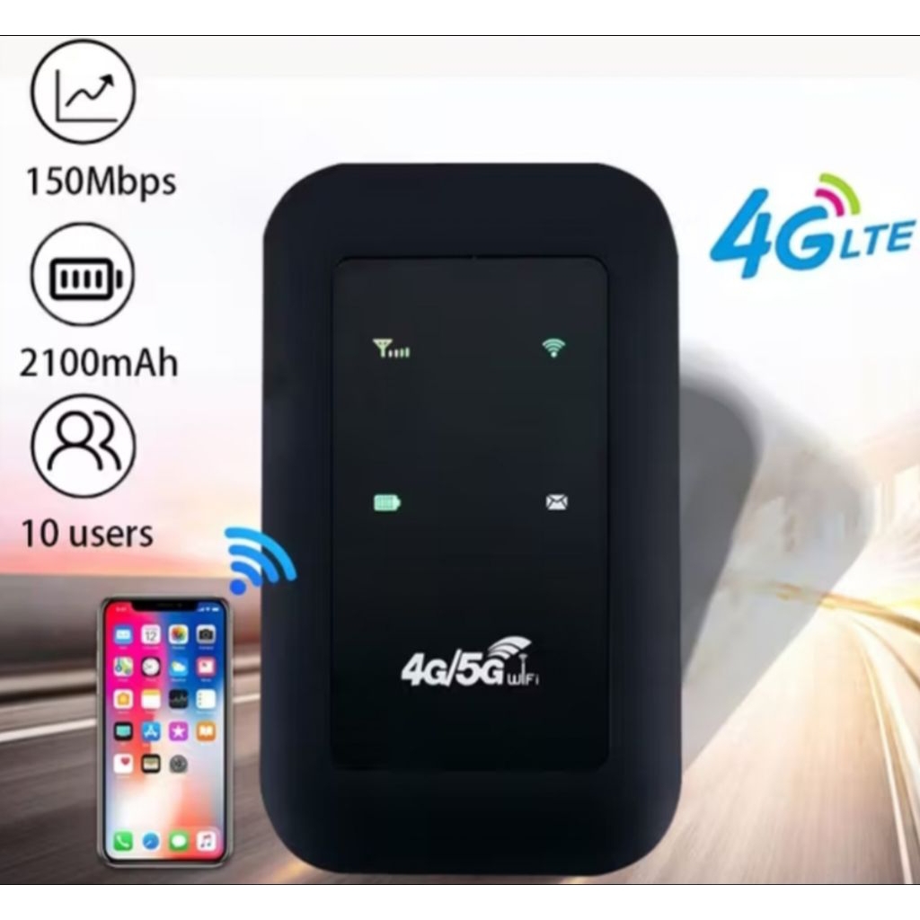 Router Nirkabel Mini Modem Wifi 4G LTE B1/B3/B5/B8/B40 -MF800