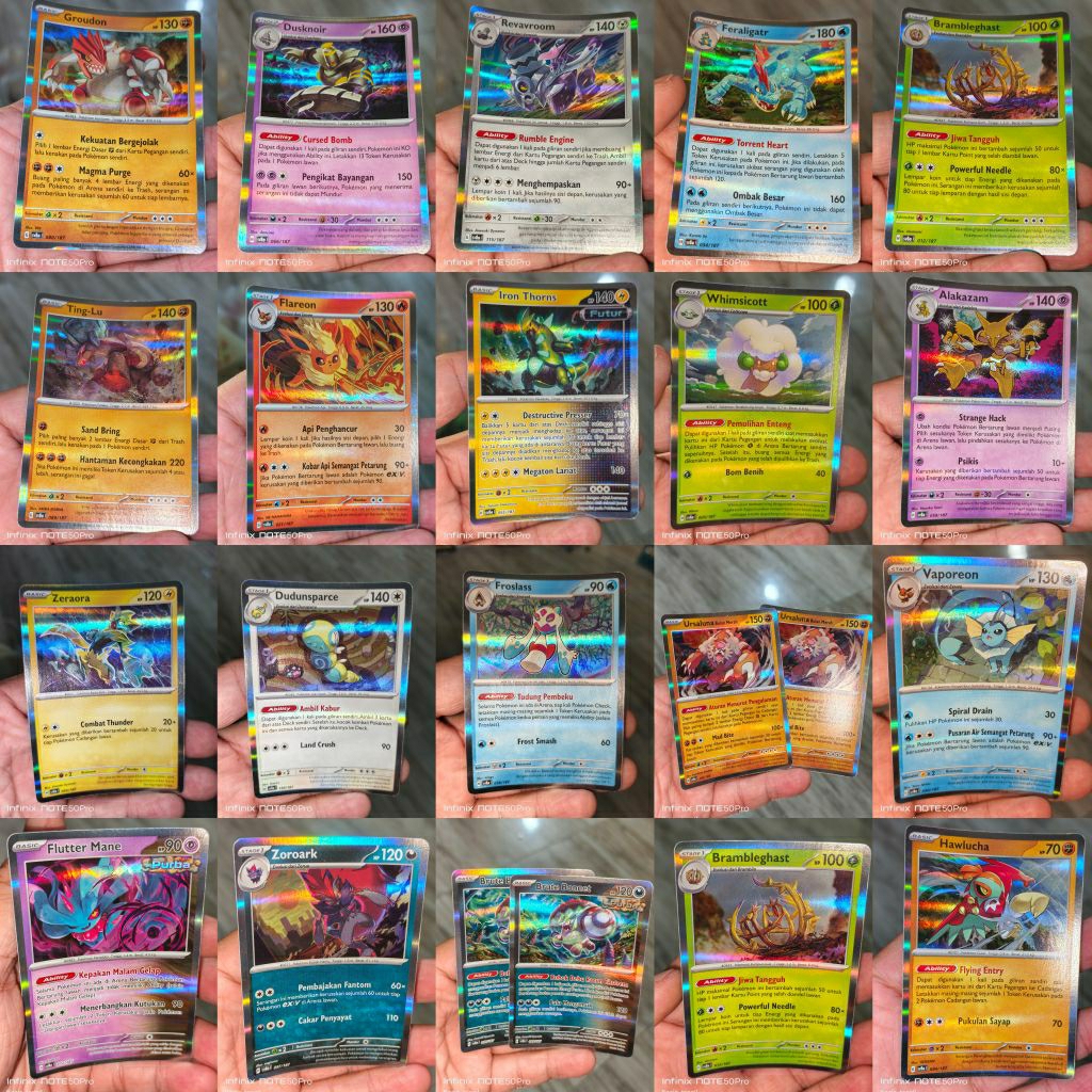 KARTU MONSTER POKEMON TRADING CARD GAME GAMES TCG HOLOGRAM HOLO FERALIGATR REVAVROOM DUSKNOIR GROUDO