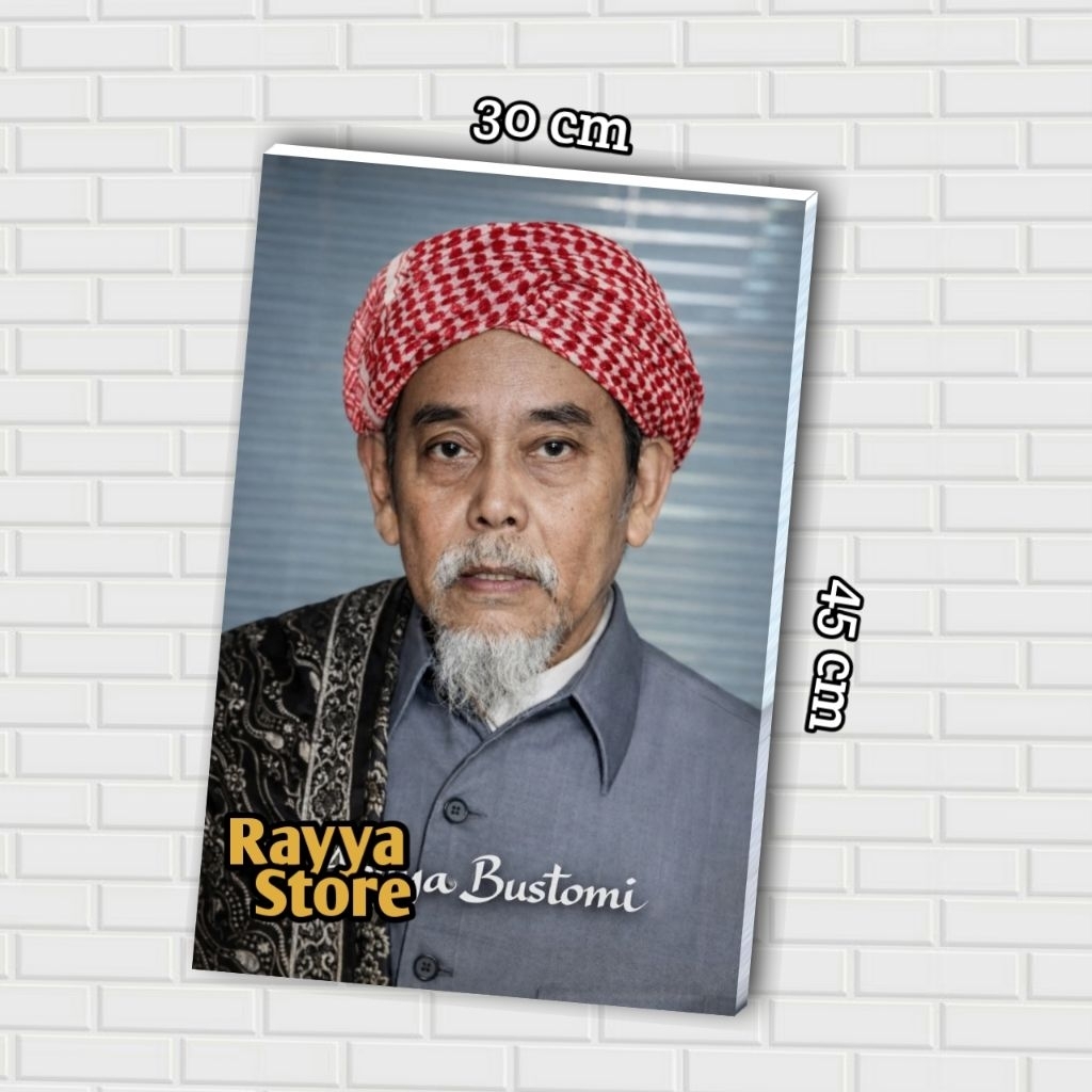 poster foto ABUYA BUSTOMI 30X45, hiasan dinding ulama dan habib, rayyastore