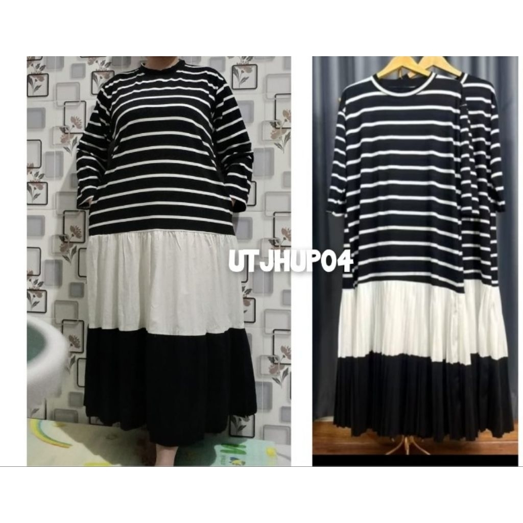 GAMIS BKK MIDI SALUR KOMBINASI POLOS PREMIUM