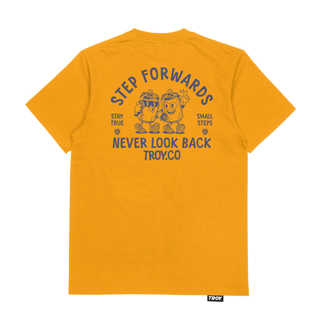 Troy Company Tshirt Yellow Mustard Never Look Back - Kaos Kuning Mustard Lengan Pendek MTD 3559