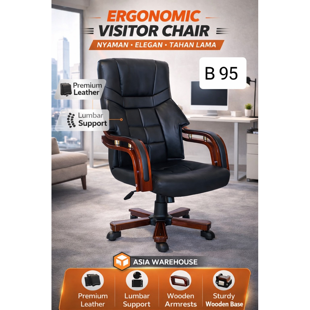 Kursi Kerja Kantor Murah IMPORT / Kursi Kerja KULIT  Manager Minimalis  / MEDAN SUMUT