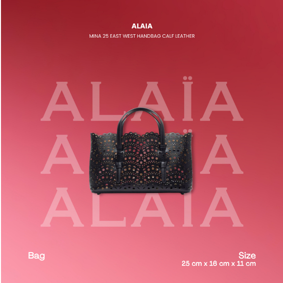 ALAIA Mina 25 East West Handbag Calf Leather (100% Authentic Original)