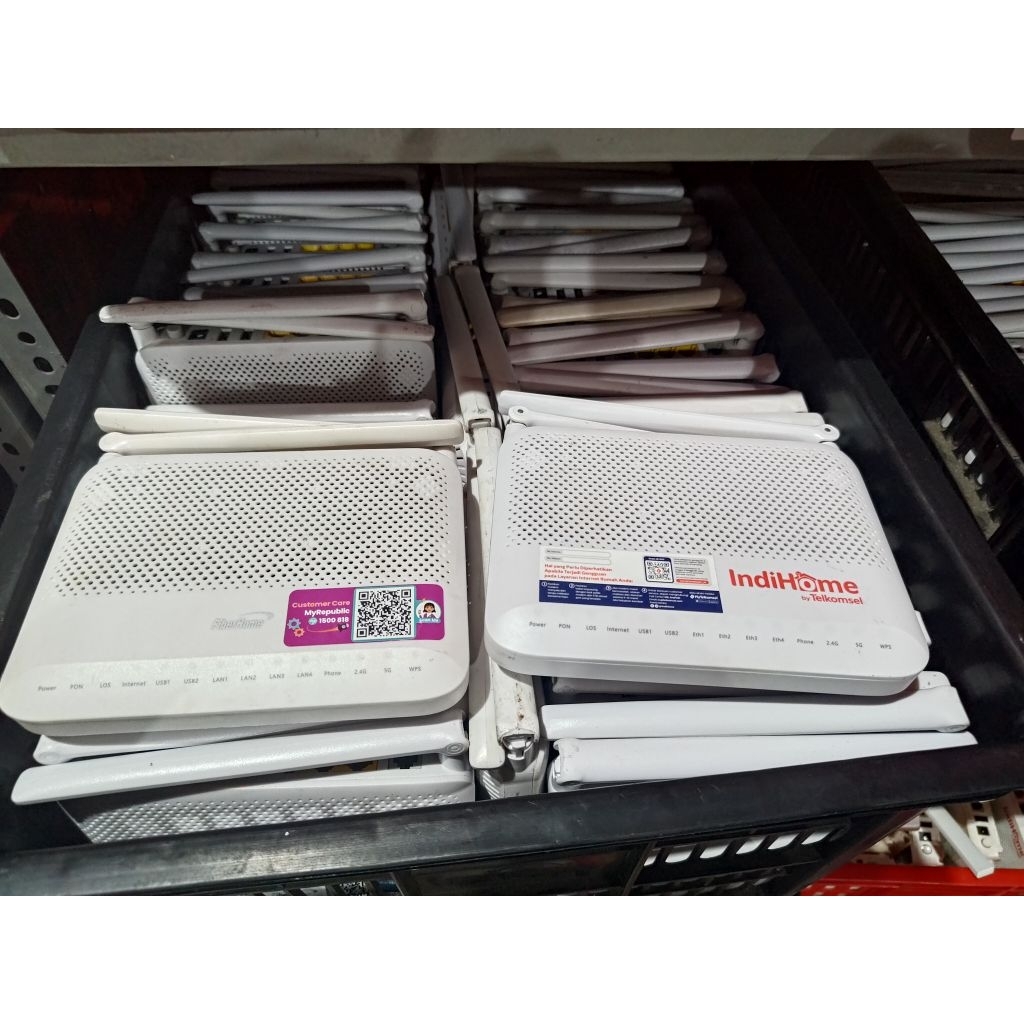 ROUTER WIFI FIBERHOME D2 (HG6145D2) PORT BIRU + ADAPTOR (MY REPLUBIC/INDIHOME)