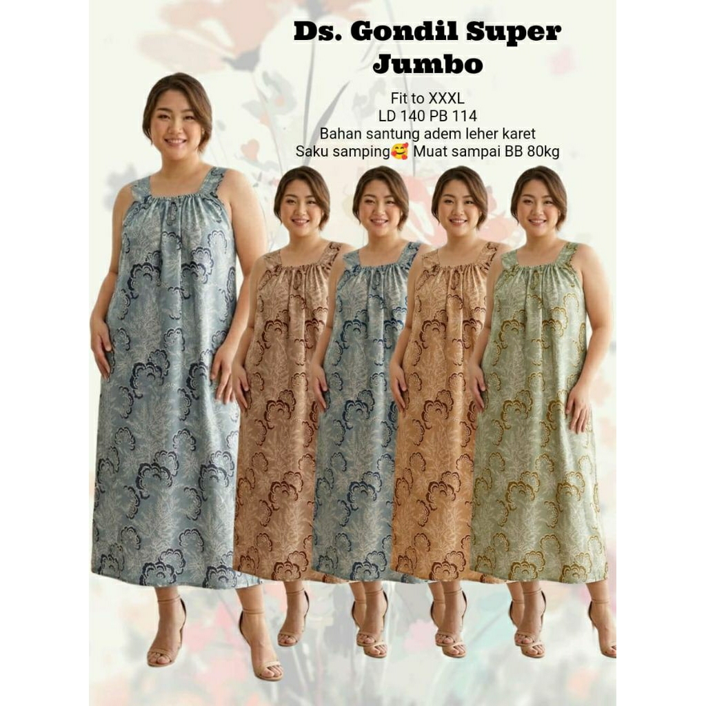 Daster gondil Super Jumbo Ld 140/Daster kutung/Daster Jumbo Muat Sampai BB 80kg