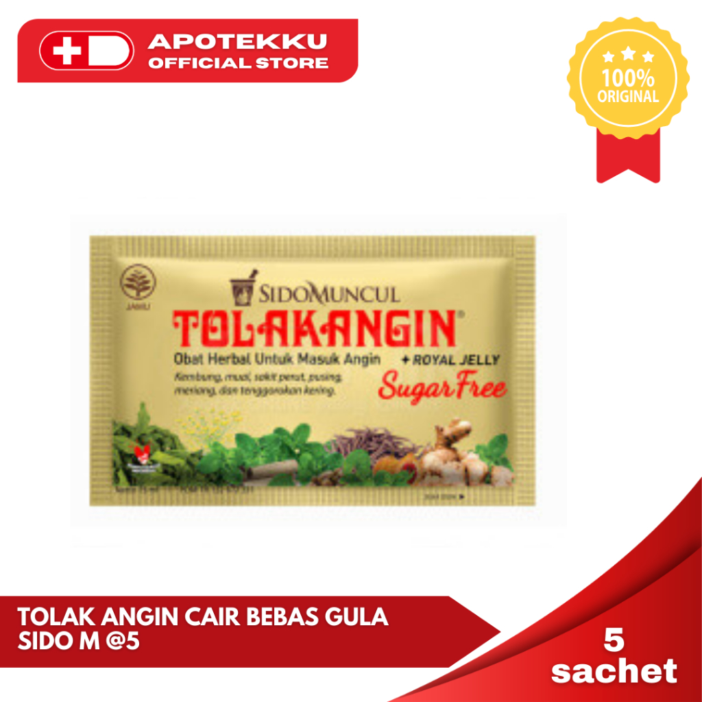 Tolak Angin Cair Bebas Gula - Paket 5 Sachet