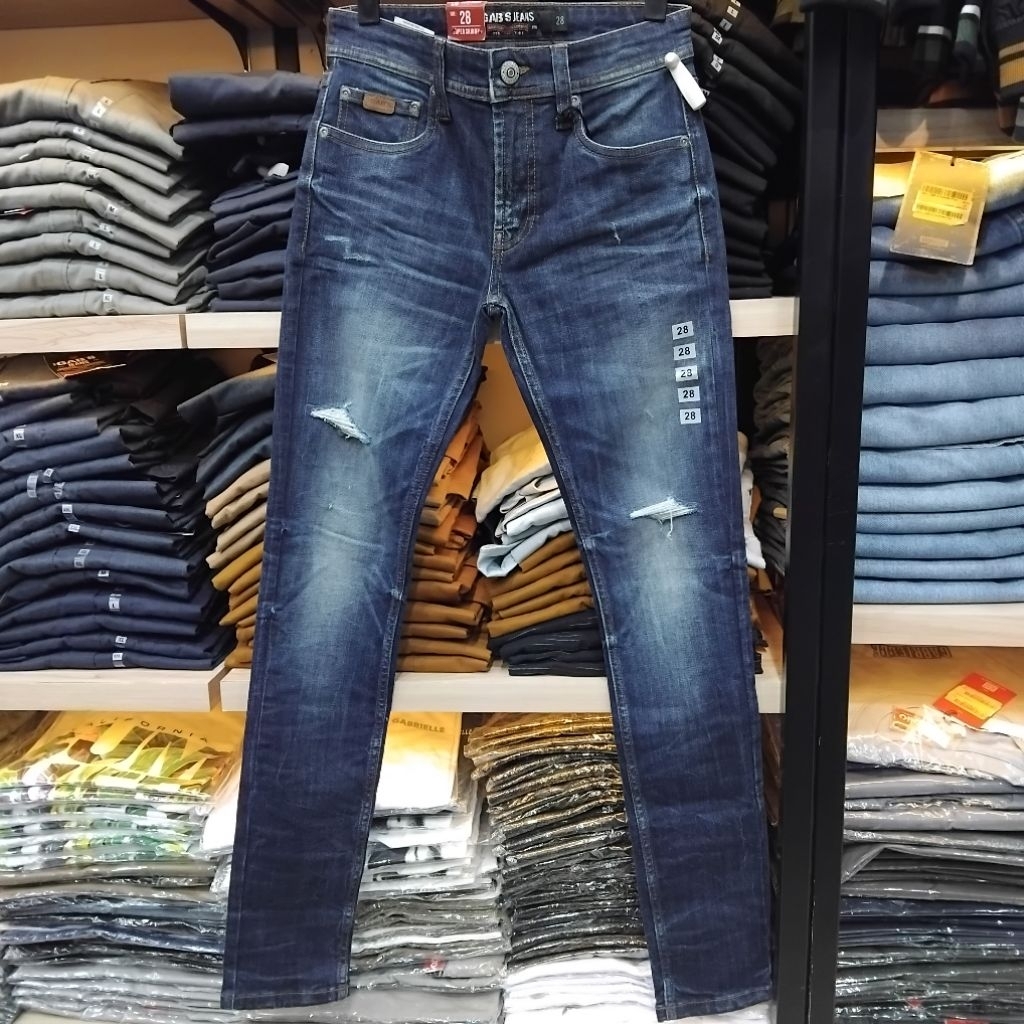 GAb'S brand of gabrielle celana panjang jeans motif sobek super skinny man streetch