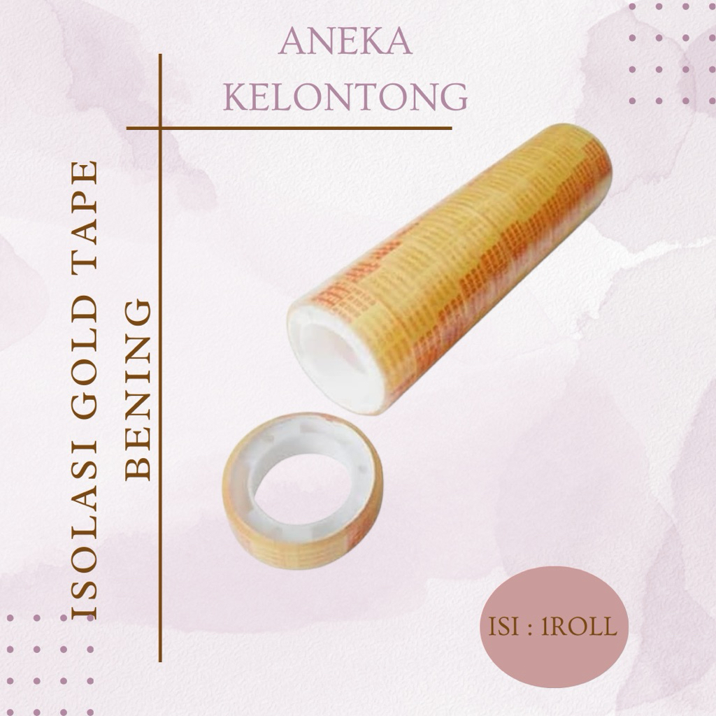 [ 1 ROLL ] ISOLASI GOLDTAPE BENING / ISOLASI KECIL KADO GOLDTAPE