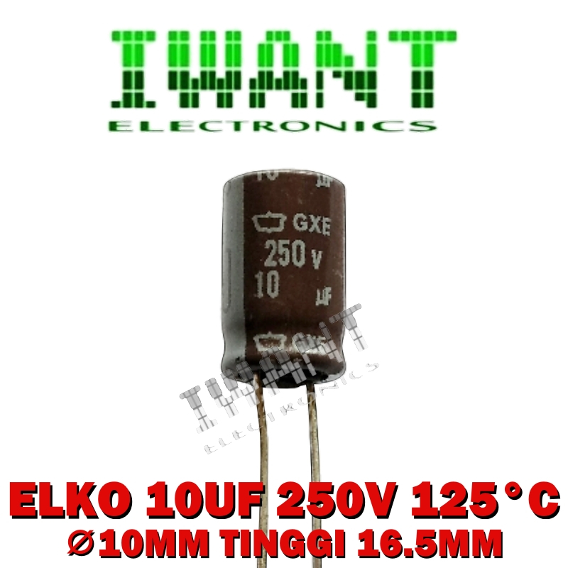 10UF 250V 125°C KAPASITOR 10UF 250VOLT 10UF/250V ELCO 10uF 250Volt CAPASITOR ELCO 10UF 250Vol
