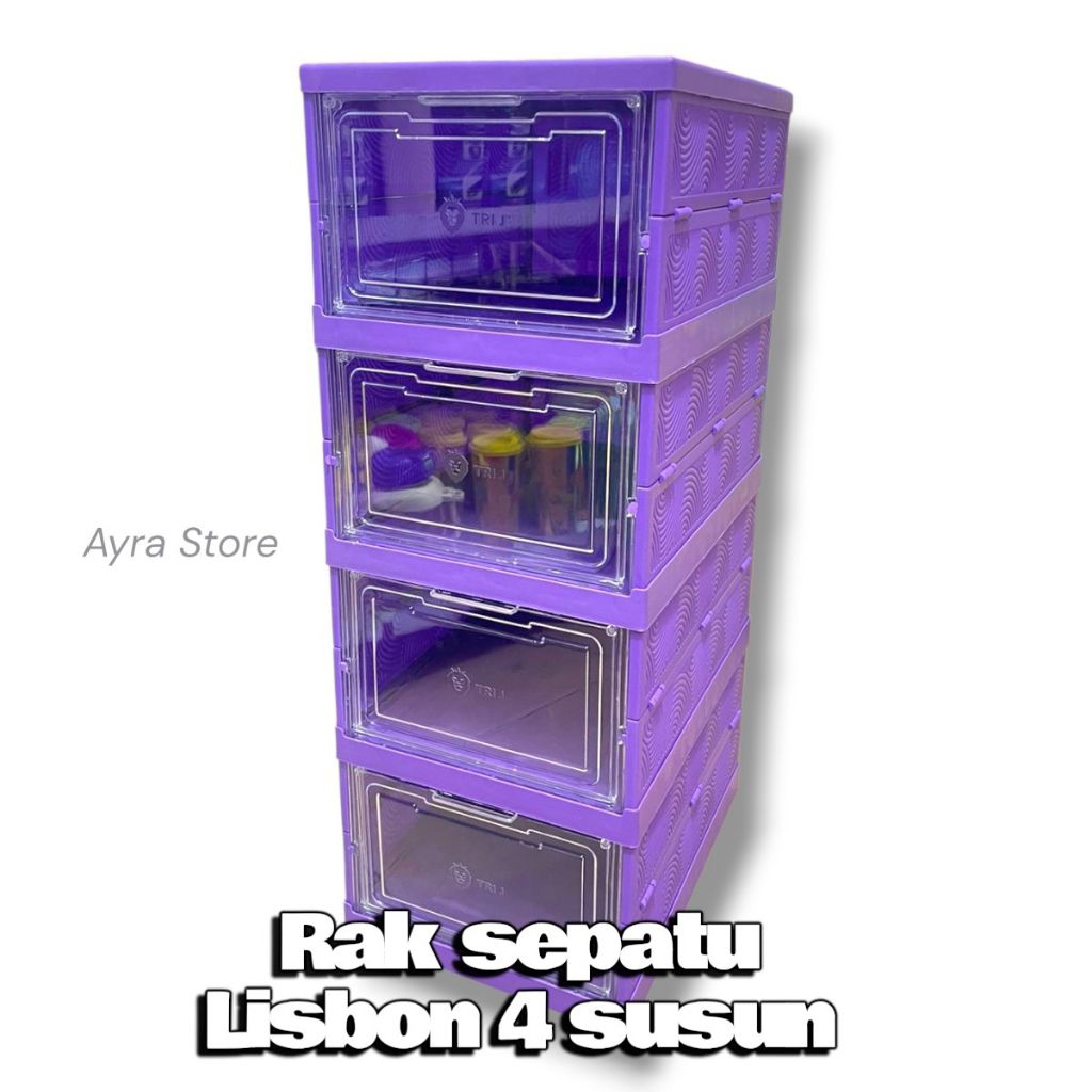 RAK SEPATU LISBON 4 SUSUN + TUTUP / RAK SEPATU LIPAT SERBAGUNA