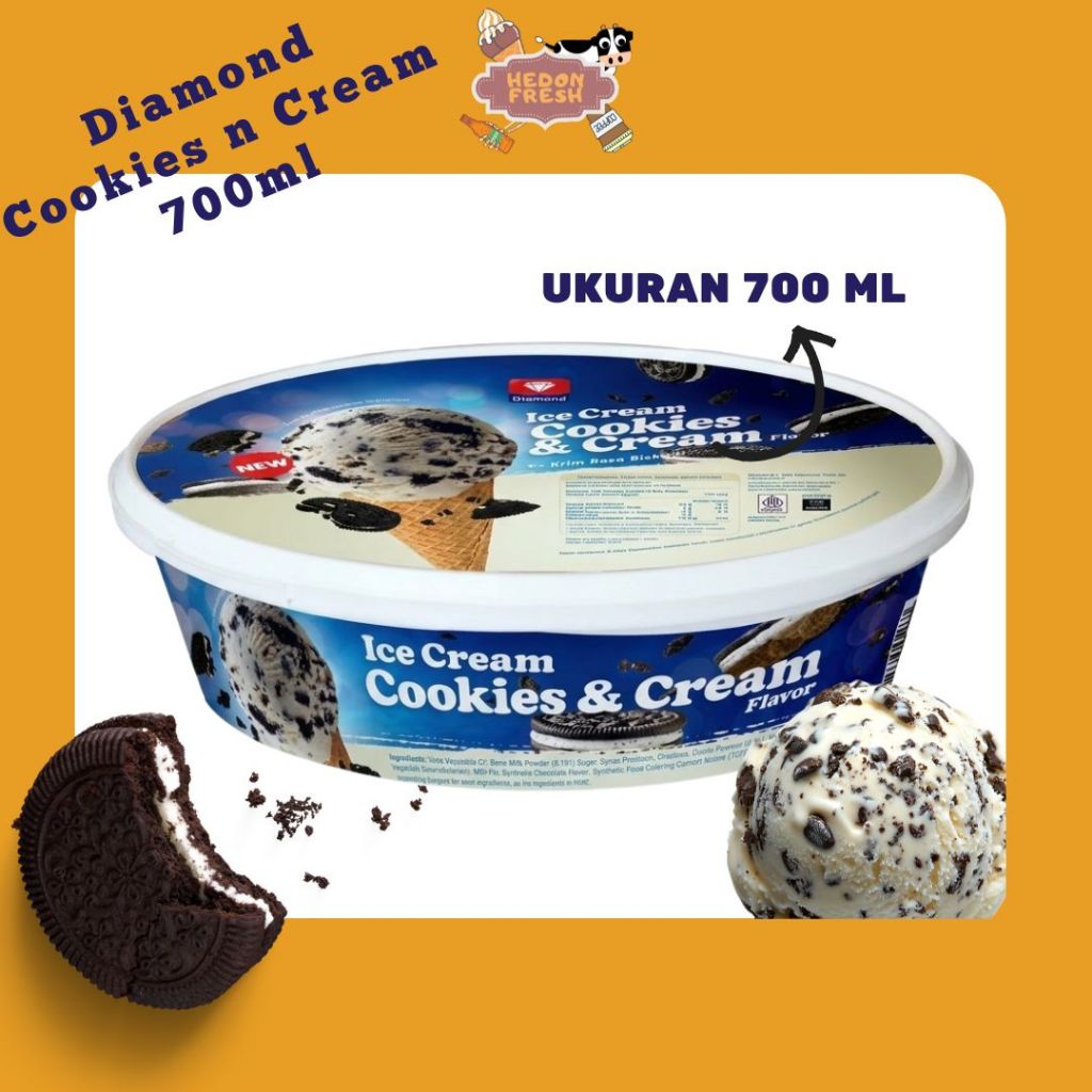 Es Krim Diamond Oreo Cookies and Cream 700 ml - Cabang Bandung