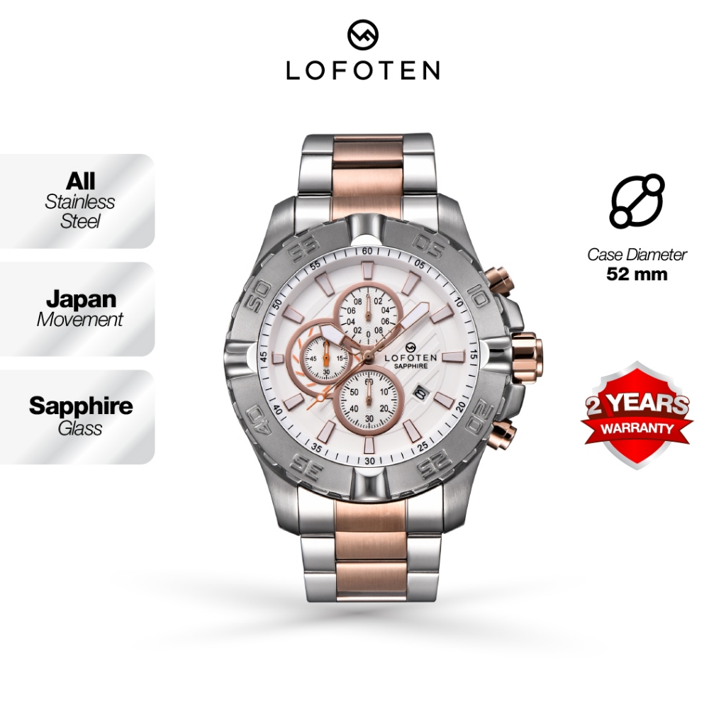 LOFOTEN Jam Tangan Pria F-6512MC Stainless Steel Original Watch