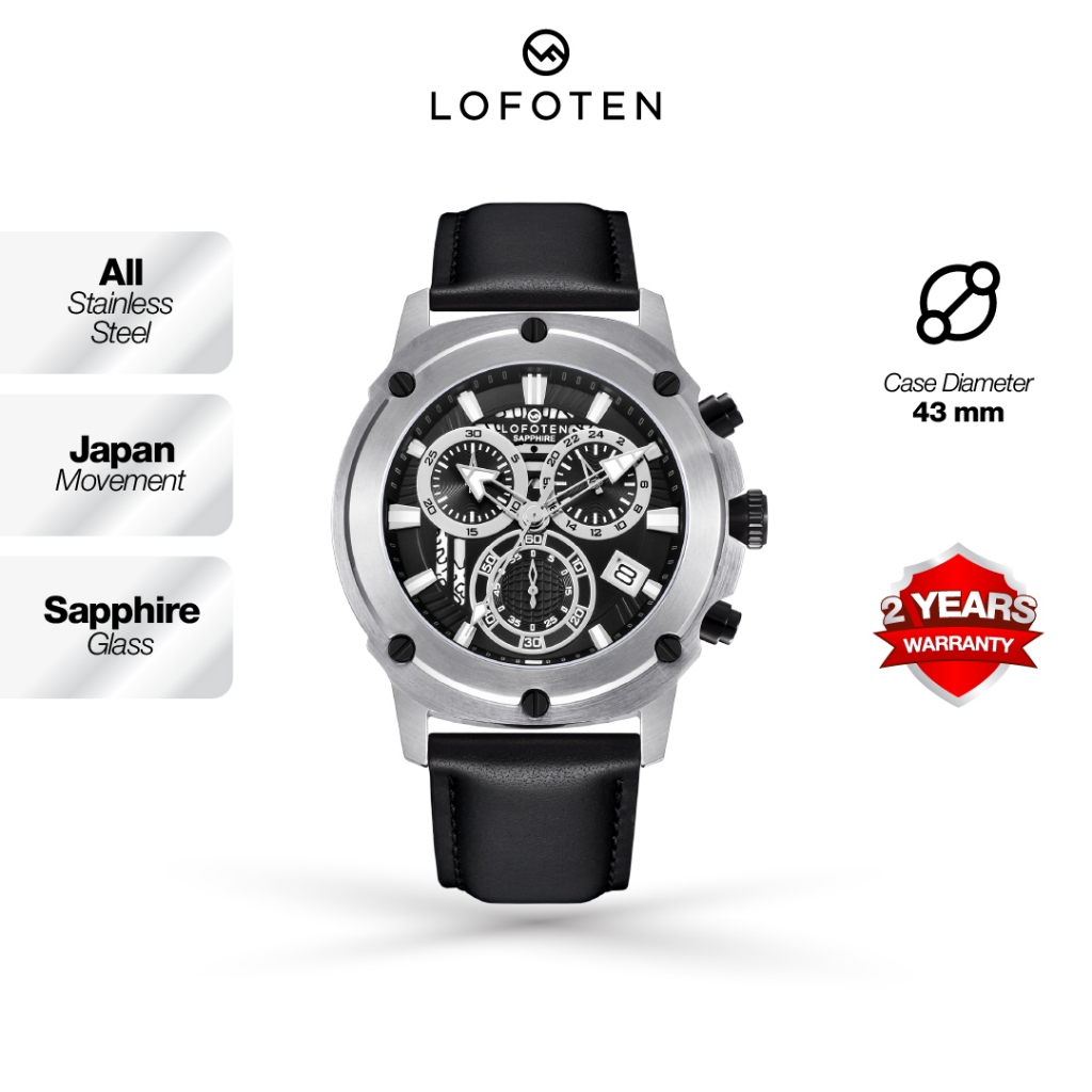 LOFOTEN Jam Tangan Pria Analog F-6516MC Genuine Leather Strap