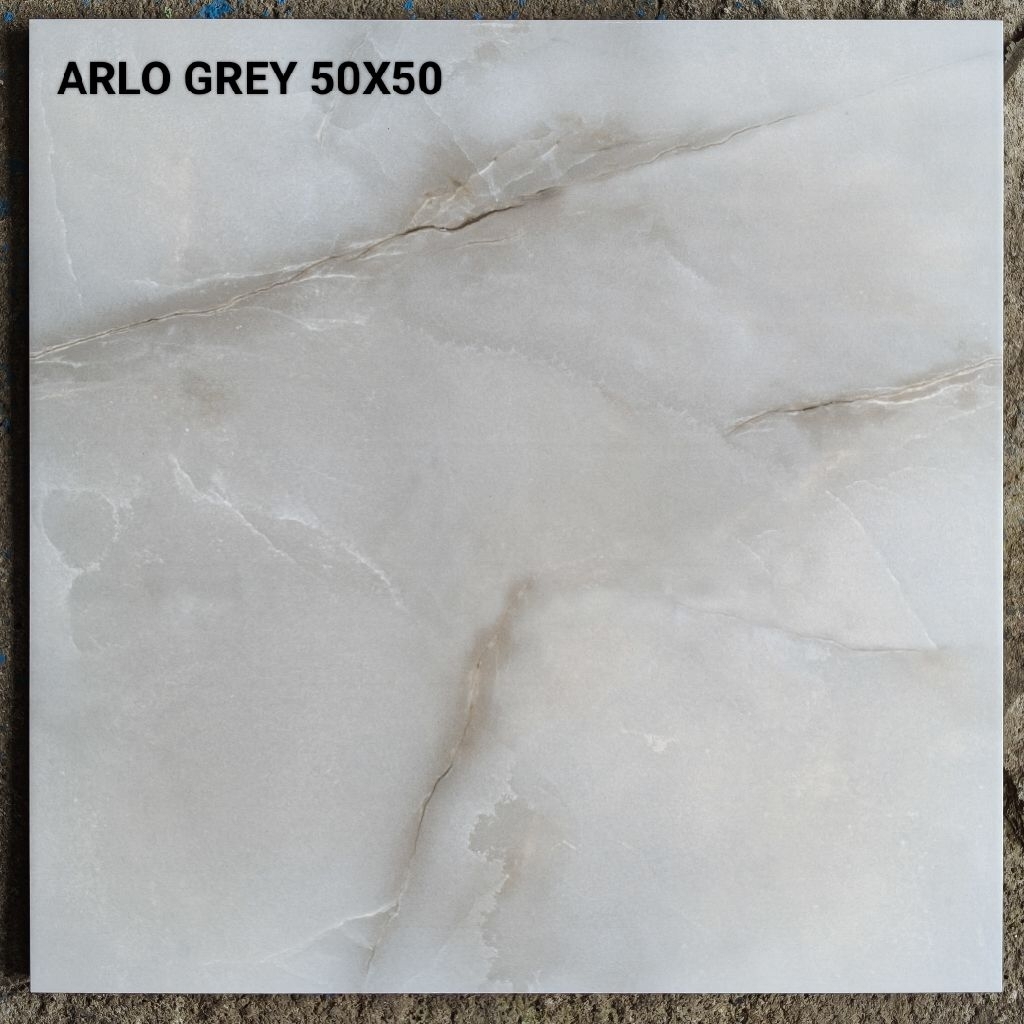 Keramik Lantai 50x50 Arwana Arlo Grey Glossy Motif KW1