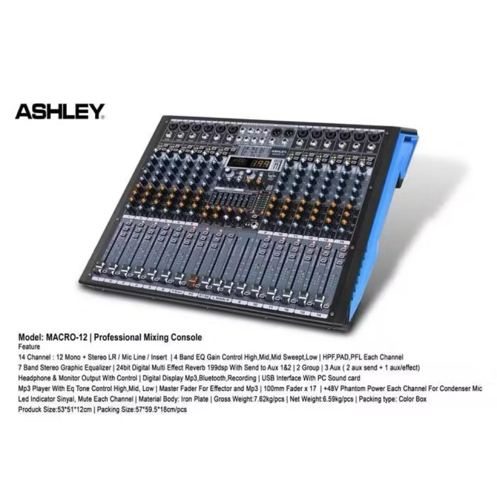 MIXER AUDIO ASHLEY MACRO 12 / MACRO12 ORIGINAL 12 CHANNEL