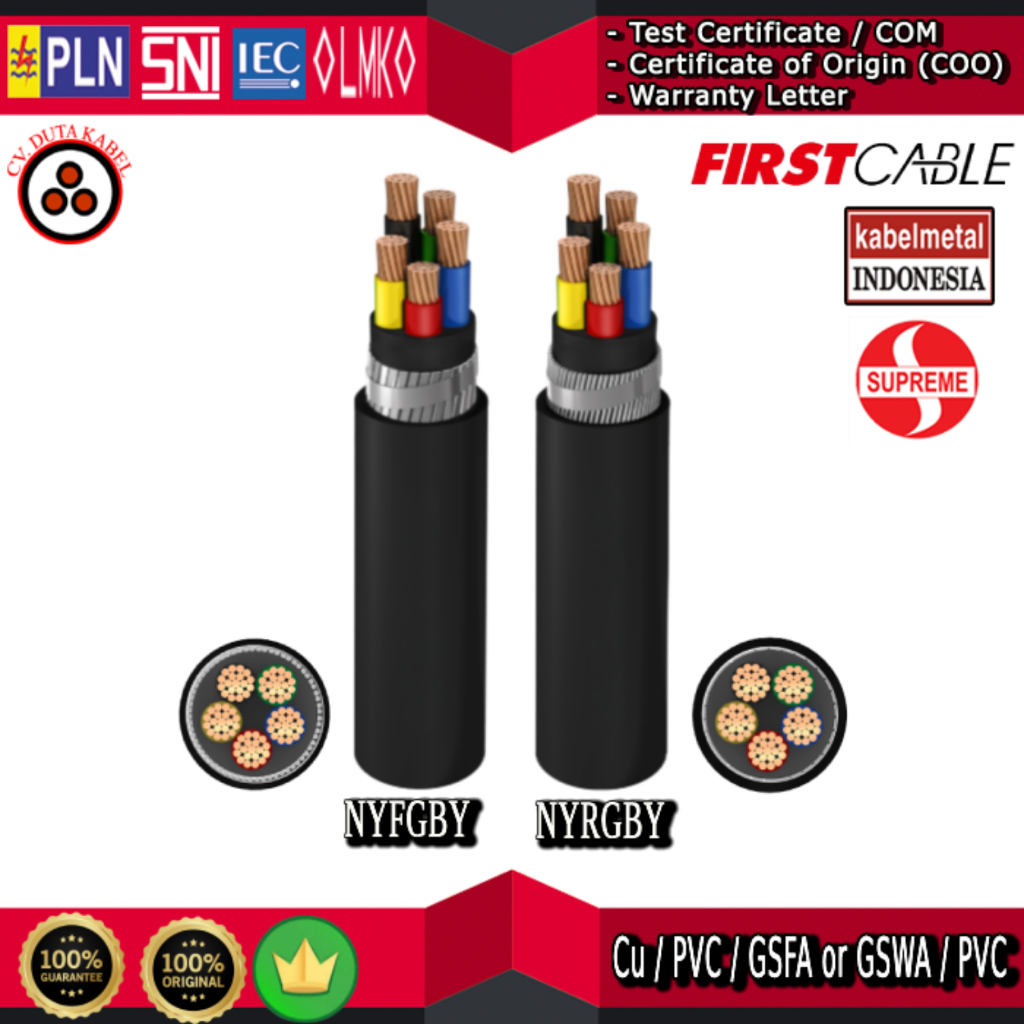 Kabel NYFGBY / NYRGBY 5x4 mm2 SUPREME KABELMETAL (KMI) FIRSTCABLE /5x4mm2/5 x 4 mm2 mm