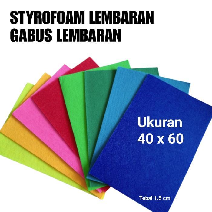Styrofoam / Gabus Mading 40x60cm Polos Warna Kerajinan Dekorasi