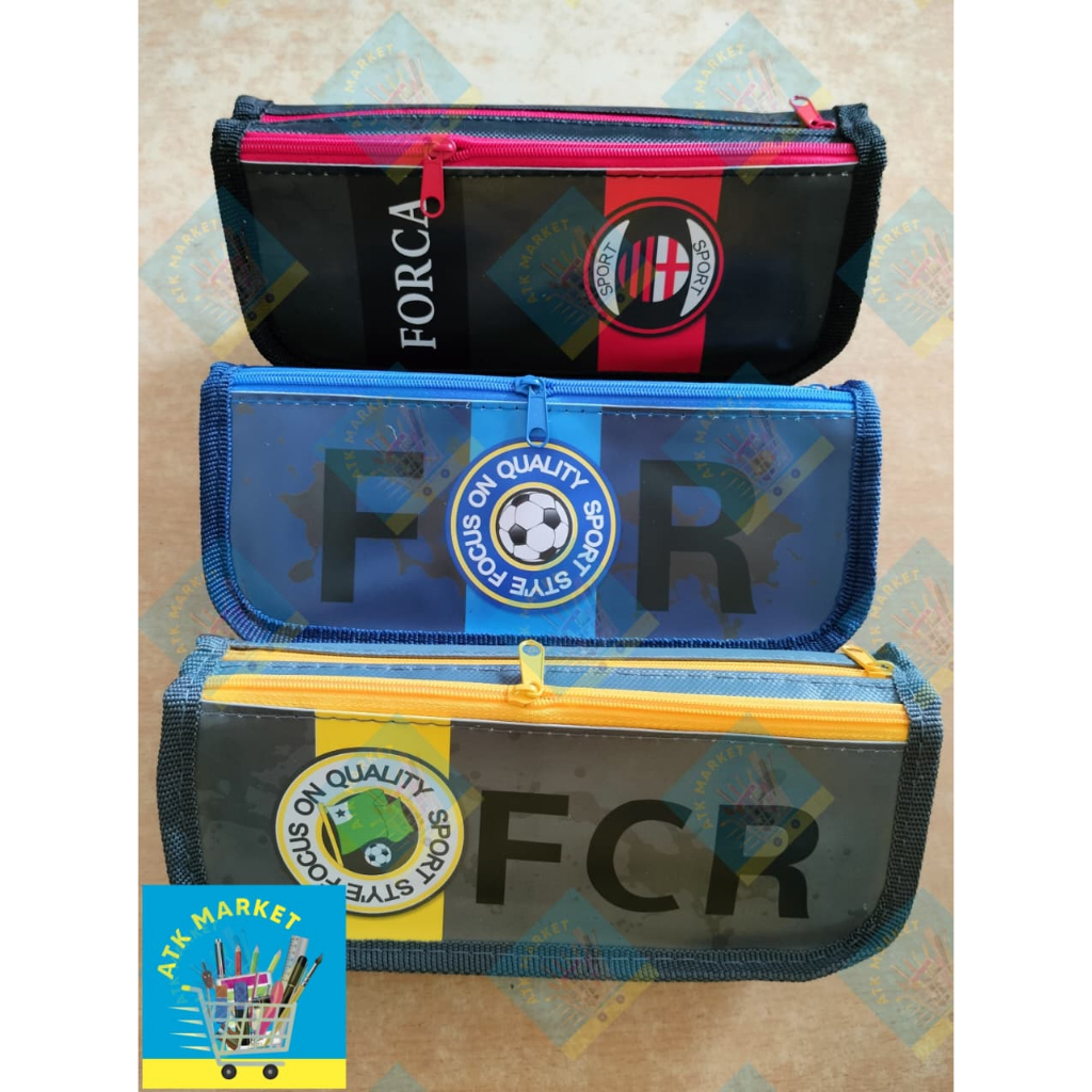 Tempat Pensil / Kotak Pensil / Pensil Case Kain Unik berMotif Sepak Bola / Bola #5240