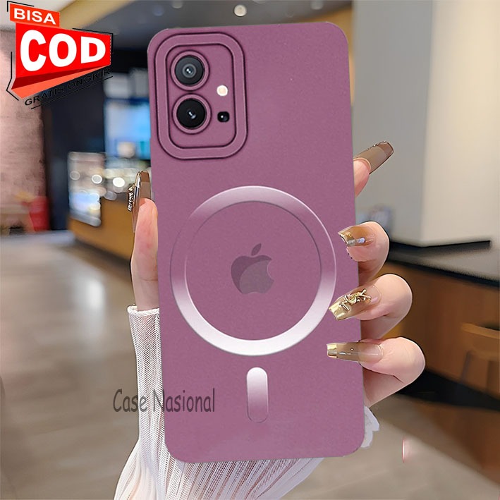 Silikon untuk Vivo T1 / Y75 5G Softcase Pelindung Motif Logo bulat apple terbaru Keren Kekinian Cass