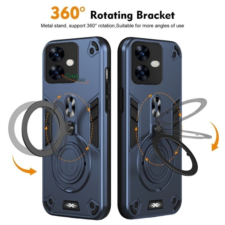 Case Magnetic Untuk REALME C61 Ring Pro Camera Carbon Fiber Rotasi 360