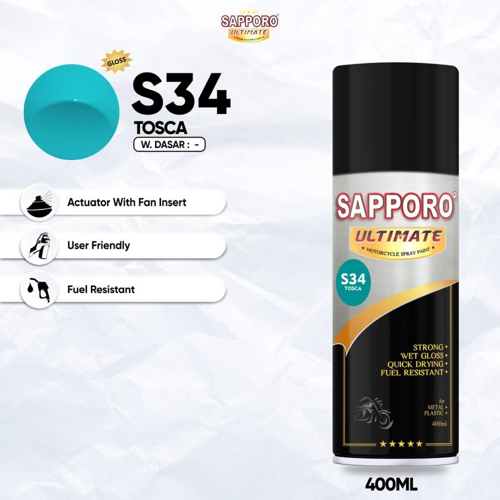 Sapporo Ultimate S34 Tosca / Sapporo Ultimate / Cat Semprot / Cat Aerosol Terbaik / Sapporo Spray / 