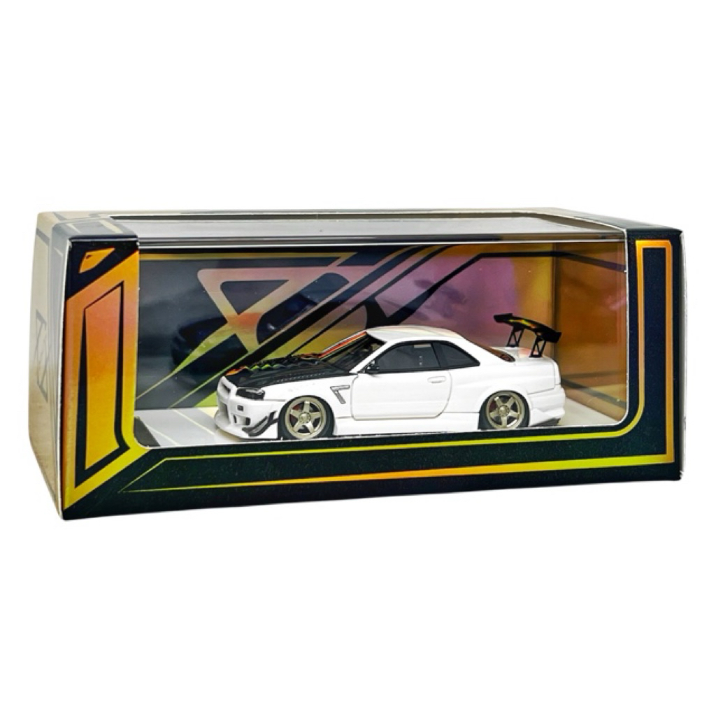 Error404 64 Nissan Skyline GTR R34 Modified Pearl White Carbon Resin