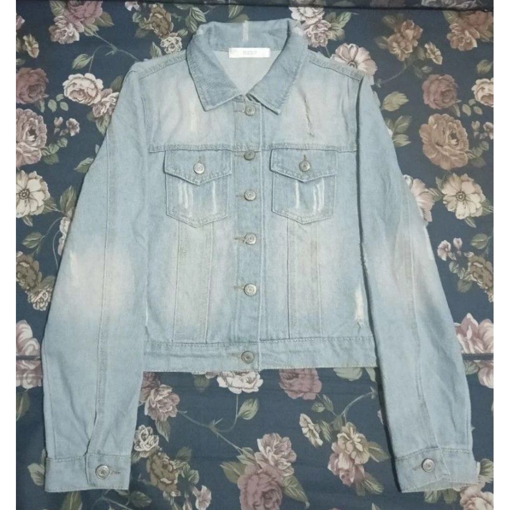 Jaket Crop Jeans Wanita OZOC