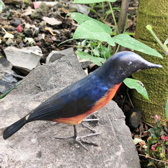 Jontrot patung burung tledekan biru / dekoy boneka manuk cacing awi mirip asli