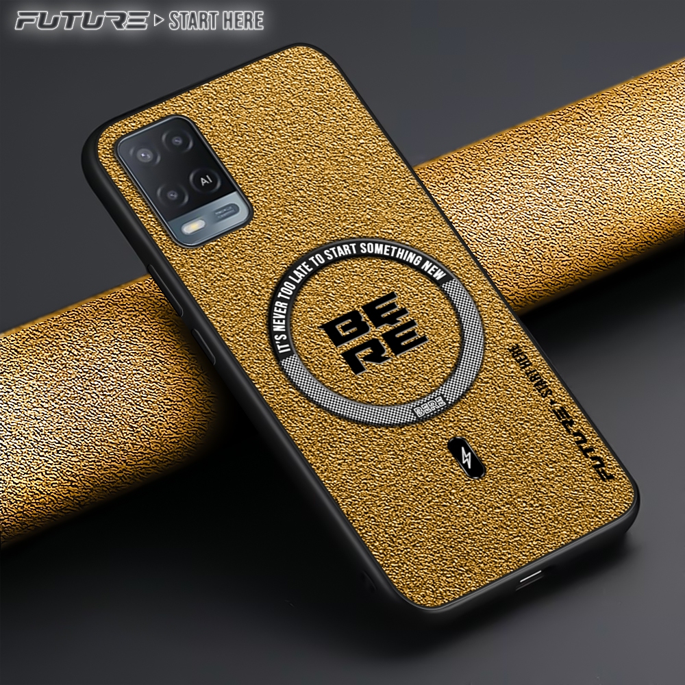 Softcase Terbaru Oppo A54 Case FutureLuxury Magnetic Leather