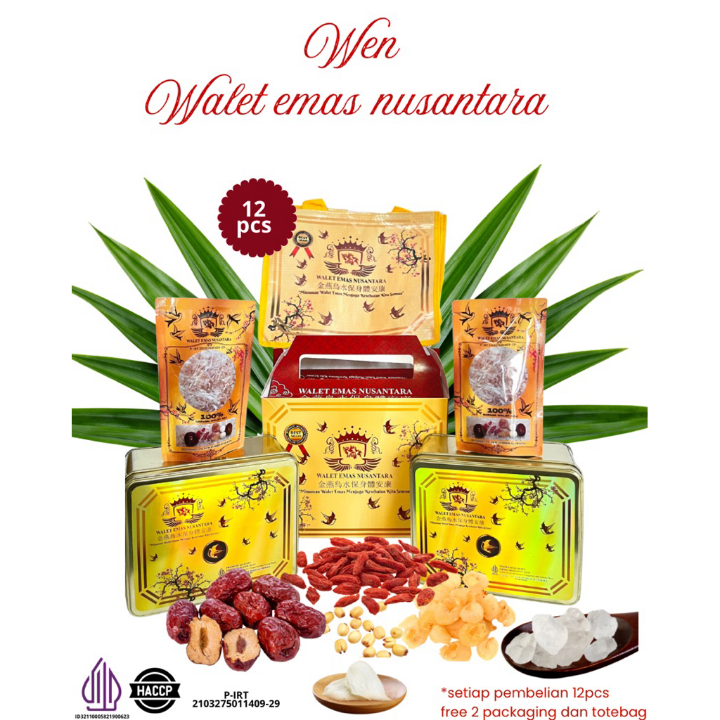 WEN KALENG ISI 12/ SARANG BURUNG WALET/ MINUMAN KESEHATAN / MINUMAN ENERGI / 100% ORIGINAL