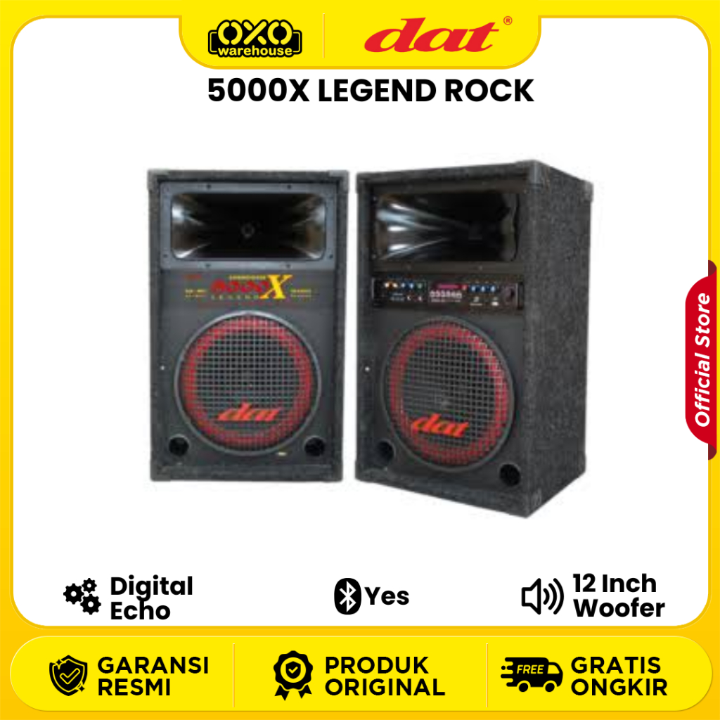 DAT 5000X LEGEND | Speaker Aktif 12” Box Bluetooth, USB, SD Card, FM Radio Garansi Resmi