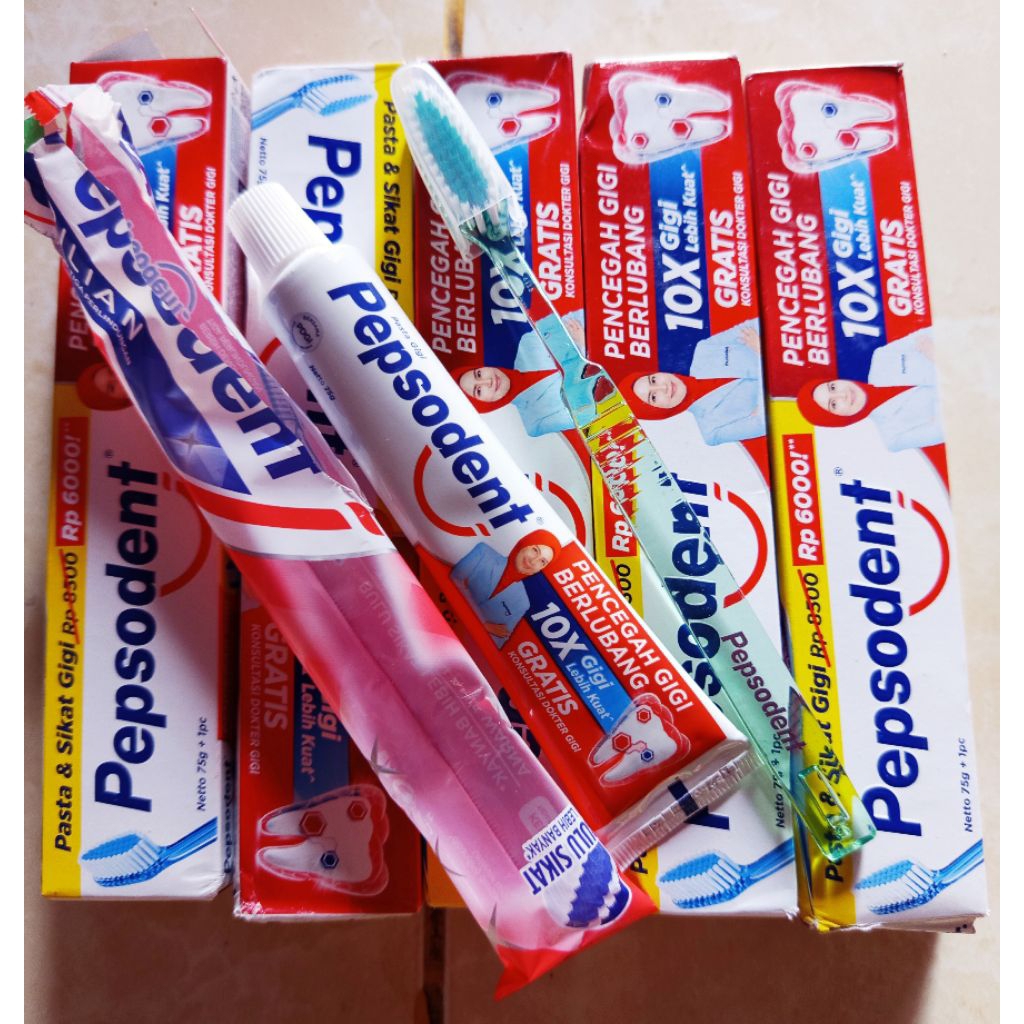paket pasta gigi + sikat gigi - beli pasta gigi Pepsodent ciptadent  free sikat gigi