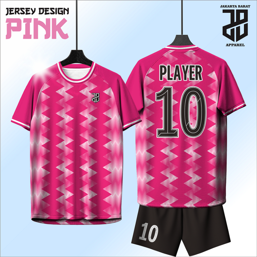 SETELAN JERSEY BAJU FUTSAL RAGLAN MINISOCCER WARNA PINK BAHAN EMBOSH RINGAN MURAH KUALITAS PREMIUM