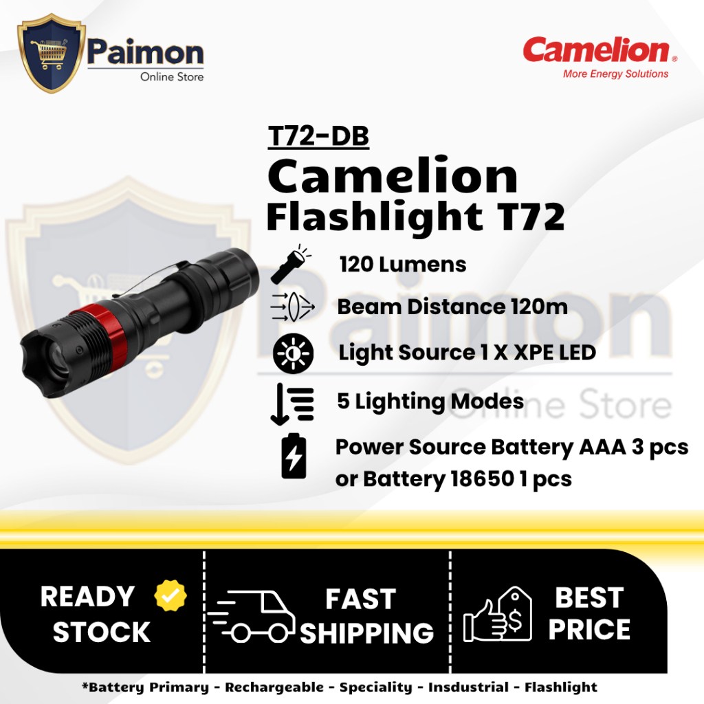 Senter 18650 Premium Camelion Senter LED T72
