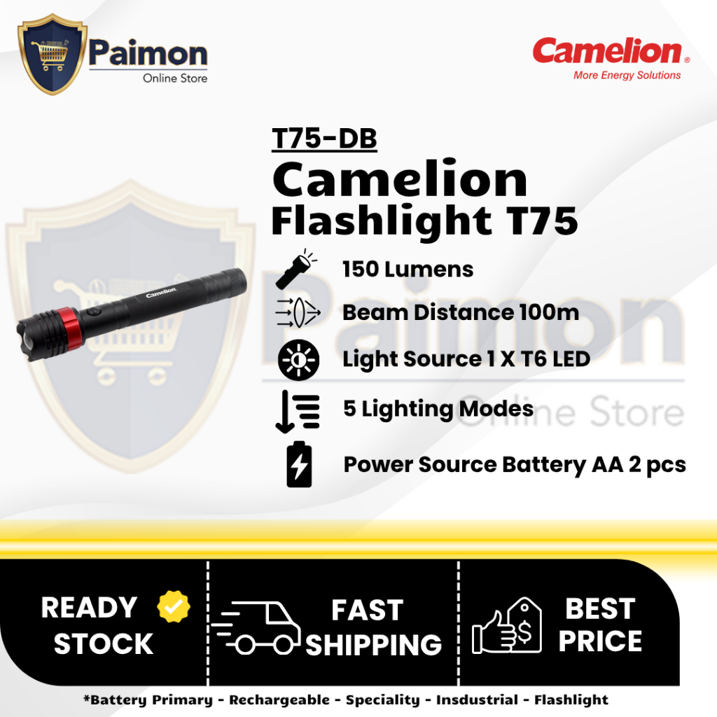Senter LED AA T75 - DB - Senter LED Camelion | Flashlight T75 Camelion