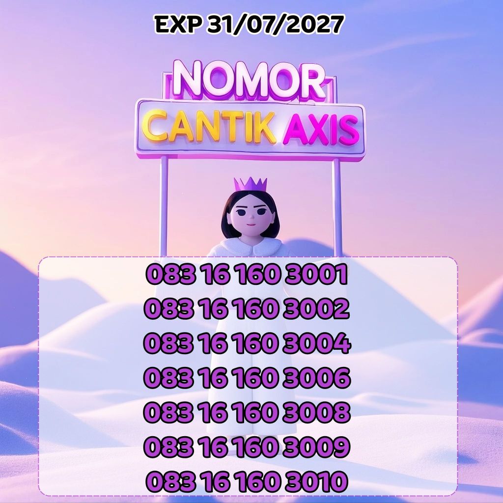 Nomor Cantik Axis Reguler Seri 083 16 160 300X Harga 15ribu