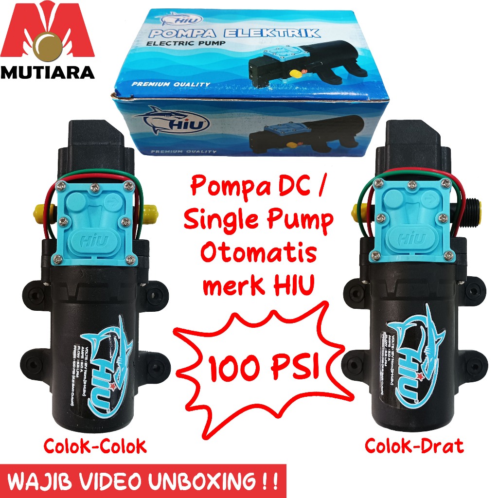 Pompa DC Single Pump Otomatis merk HIU 100 PSI ORIGINAL