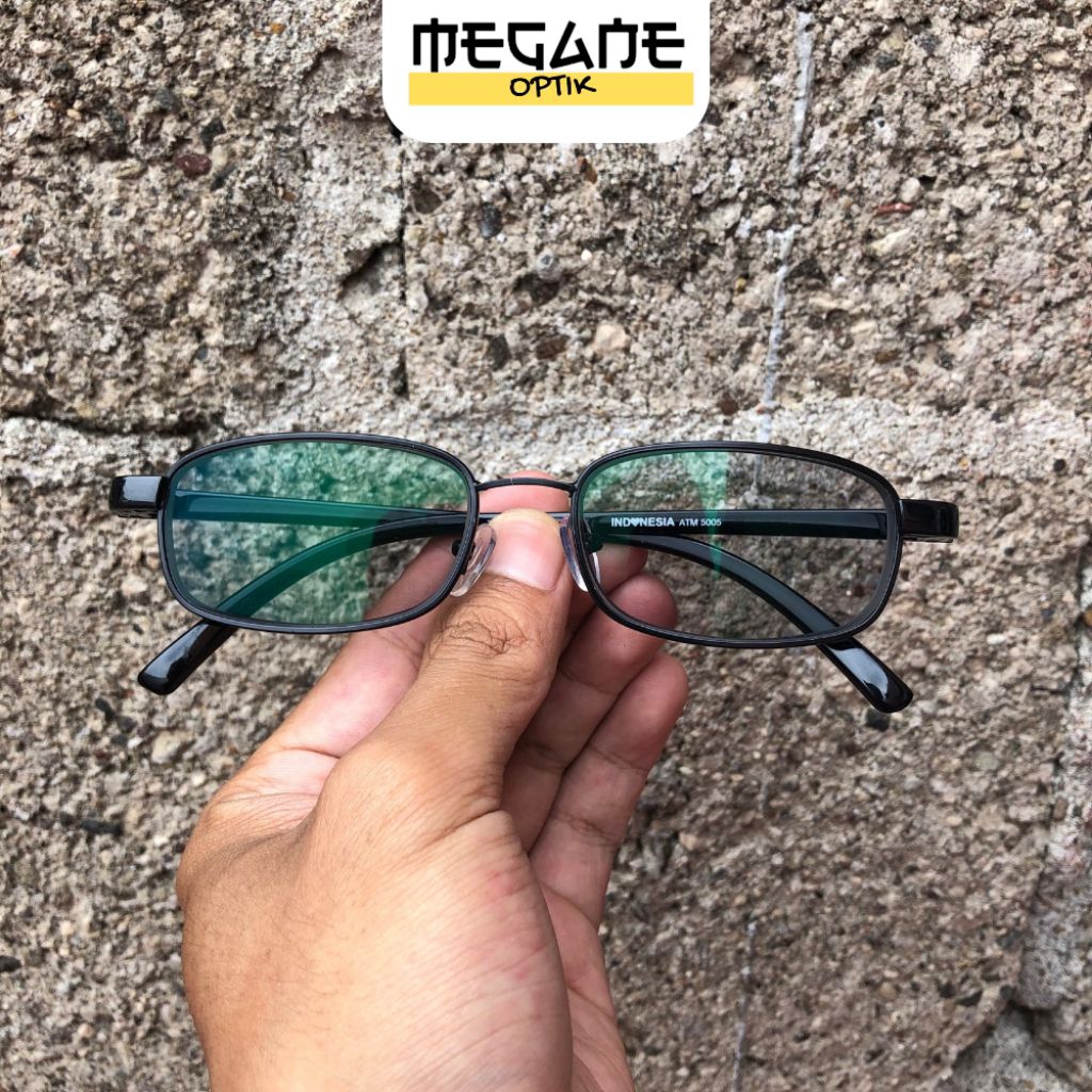 Kacamata Minus Silinder Lensa Antiradiasi Photocromic Frame Kotak Kecil Pria Dan Wanita