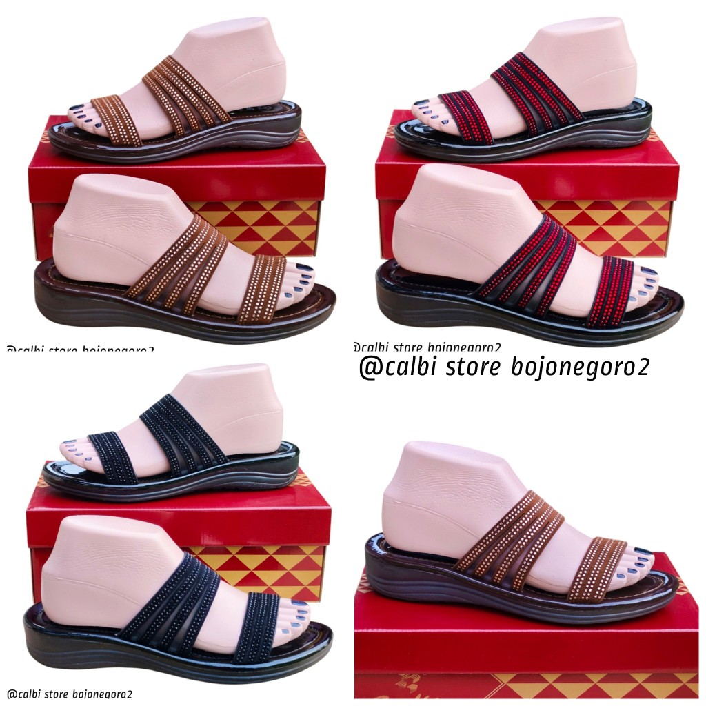 (( STOK READY )) SANDAL CALBI ORIGINAL MODEL SELOP PERMATA POLOS CANTIK ELEGANT